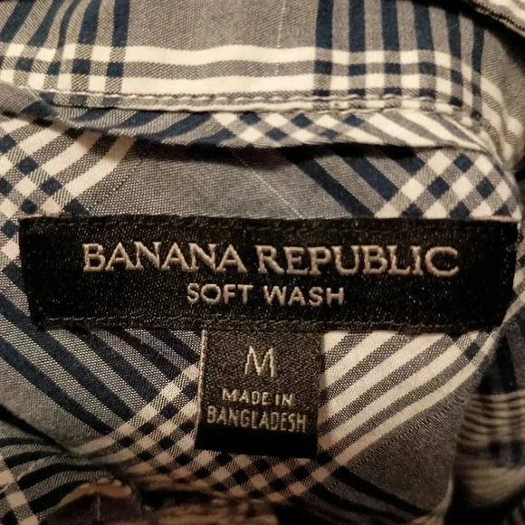 2/$30 BANANA REPUBLIC Burnout Preppy Clueless plaid button up‎ (#892) - Picture 2 of 5